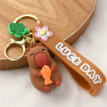 Unique Silicone Alloy Keychain Non-Toxic Capybara Keychain Frosted Adorable Cartoon Jewelry Pendant for Birthday Special Occasion. 