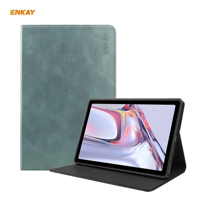 (New arrival) For Samsung Galaxy Tab A7 10.4 T500 / T505 2020 / 2022 ENKAY Cow Texture TPU Leather Smart Case For Samsung Galaxy Tab A7 10.4 2020 T500