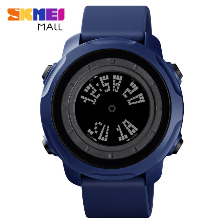 【ZIME】SKMEI 1571 Men's Casual Innovation Display Switching Watch Dual Time Date Hourly Chime Timed Reminder 50m Waterproof LED Backlight