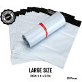 Large Size 32 x 41+5 CM Size  Poly Mailer White Daraz Flyers Bundle of 100 Bags pack and 25 Bags Pack Thickness - 2.2mm packaging material Bags Plastic Poly Envelope  Flyer Packs Postal Safe Mailing Bags Shipping packing Bags. 