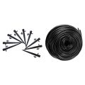 1x 50M Watering Tubing Hose Pipe 4/7mm Hose Drip Garden Irrigation System & 60 Pack Adjustable Irrigation Drippers. 