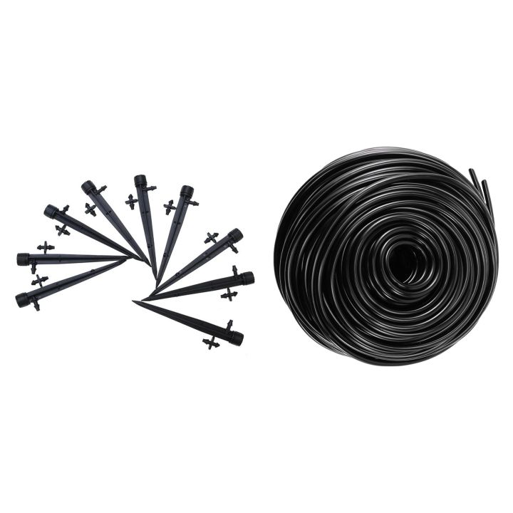 1x 50M Watering Tubing Hose Pipe 4/7mm Hose Drip Garden Irrigation System & 60 Pack Adjustable Irrigation Drippers