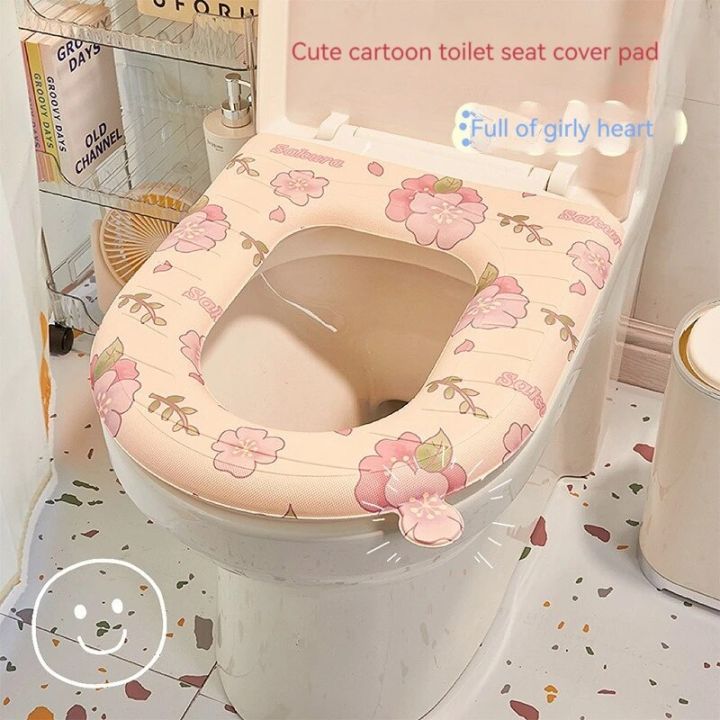 Waterproof Printed Toilet Seat Cushion All Year Round Universal Household Eva Silicone Foam Toilet Seat Cover