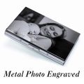 1pc Engraved Personalized Business Credit Card Case Custom LOGO Metal ID Card holder Box Stainless Steel Aluminum Clip Gift. 