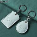 【HOT】 1Pc PU Leather Access Card Case Leather Card Holder Keychain Key Ring Door Lock Access Tag ID Card Case Keychain Access Card Bag. 