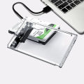 USB 3.0 SATA 2.5 inch Transparent SSD HDD hard drive Box Case HDD Enclosure+Type-C 3.1 Plug Mobile Phone External+Micro Cable. 