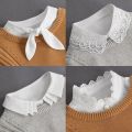 Fashion 2023 Front Tie White Collar for Women Stand Detachable Collar Girls Vintage Lace Ladies False Blouse Collar. 