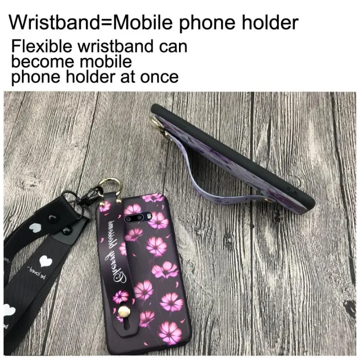 ring%20protective%20Phone%20Case%20For%20LG%20V50S%20Phone%20Holder%20Wristband%20Anti-knock%20Anti-dust%20Dirt-resistant%20Lanyard%20Durable%20Flower%20-%20Image%203