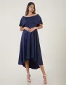 Spring & Summer Dipped Hem Off the Shoulder Dress. 