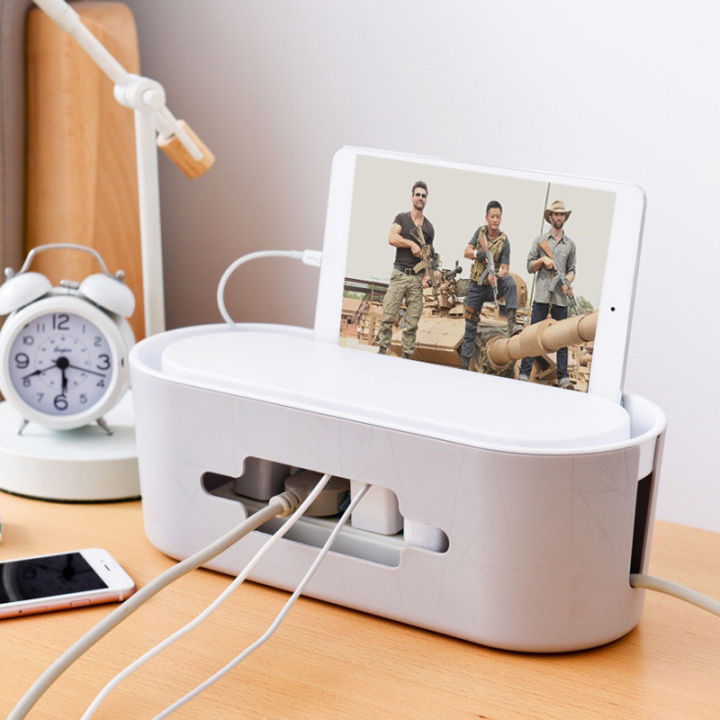 Cable Organizer Box Power Socket Storage Box Desktop Computer Cable ...