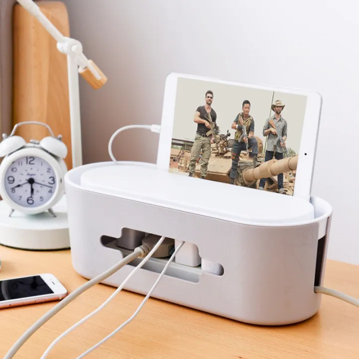 Cable Organizer Box Power Socket Storage Box Desktop Computer Cable ...