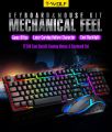 T-WOLF TF200 Gaming RGB Light Keyboard and Mouse Combo ,USB Ergonomic Mouse Spanish Keyboard for Gaming PC, Laptops with a Perfect Gaming Experience. 