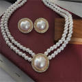 Banquet Accessories Elegant Clavicle Chain Medieval Pearl Necklace Medieval Vintage Pearl Choker Necklace White Pearl Earrings. 