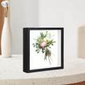 Dried Flowers Frame Wooden Photo Frame Shadow for Ticket Award Flowers Bouquet. 
