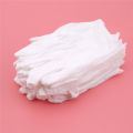 12 Pairs White Labor Insurance Cotton Cloth Thin Etiquette Inspection Gloves. 