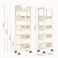 Trolley Bookshelf Portable Multi-Layer Storage Rack Office Desk File Rack Family Snacks Sundry Trolley Organizer with Wheels. 