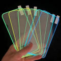 Screen Protector Tempered Glass Film Multi Color Silicone Glow in Dark Fluorescent Luminous Silicone Edge Protective Full Cover Night Light Glowing 3D Anti Falling. 