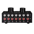 Signal Selector Switch-1 * 6 input 1 output stereo audio signal selection switcher-black. 