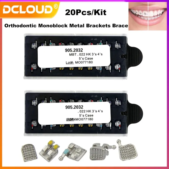 20Pcs OC Dental Orthodontics Brackets Metal Braces For Teeth Mini Roth ...