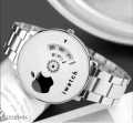 Stainless Steel Silver Chain Analogue Watch For Men i w a t c h. 