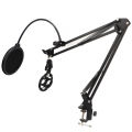 Mic Arm Stand Black Professional Microphone Suspension Arm Stand Ergonomic for Studio Recording. 