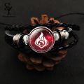 Sunny Time Gem Braided Genshin Bracelet Multi Layers Faux Leather Genshin Bracelet Hand Decoration. 