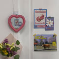 【Folio & Light】Korean Heart Shape Mirror Ins Style Wall Mounted Desk Dual Purpose Small Makeup Mirror Decoration Portable Creativity. 