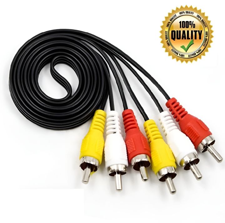 1.5M Length Audio Video Cable Universal DVD Player TV 3 RCA to RCA Male AV Cable