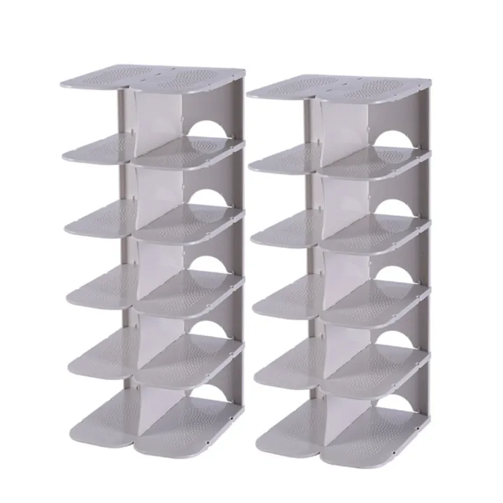 Assembly%206%20Layers%20Stackable%20Shoe%20Organizer%20Shoe%20Shelf%20Shoe%20Rack%20Stand%20Space%20Saving%20Shoe%20Hanger%20Shoe%20Box%20Cabinet%20Storage%20-%20Image%202