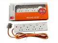 ORANGE - Extension Wire Cord 3 / 5 / 7 / 10 Meter  4Way - 13A Trailer Multi Socket - Multi Plug Power Strip - Fused Plug Top - Life Time Warranty. 