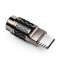 Audiophile OTG Type C Connector CNC ALC5686 Chip Hifi Headphone DIY Carbon Fiber Crystal Oscillator Earphones Adapter Plug. 