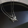 color Butterfly necklace Dainty Y2K style 2023 fashion  pendant necklace Women and girls necklace Trendy design Clavicle chain necklace for Daily wear Party or special occasions Gift for women and. 
