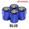 Toyota Tyre Wheel Dust Cap Valves Stem Caps (4PCS) - Blue. 