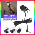 Mini Microphone 3.5mm Audio JACK With Lapel Clip Hands-free Omnidirectional Mic Easy Clip-on Perfect for Recording Live. 