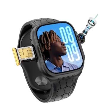 Modio ST13 Smart Watch 2.2 Inch Full Screen Display With 4G SIM card Support 3 Pair Straps and Wireless Charger For Ladies and Gents (Black)