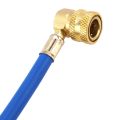R134A Car Ac Refrigerant Charge Hose Kit Recharge Hose With Gauge,A/C 1/2 Recharge Measuring Kit Can Tap Air Conditioning Pressure Gauge. 