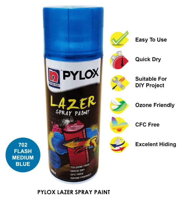 Nippon%20Pylox%20Lazer%20Hand%20Spray%20Paint%20Flash%20Medium%20Blue%20(Metallic)%20702%20-%20Image%202