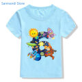New 3th-9th Birthday Gift for Boys Tshirt Astronaut Satellite Sunshine Graphic Print T Shirt Kids Clothes Summer Blue T-Shirt. 