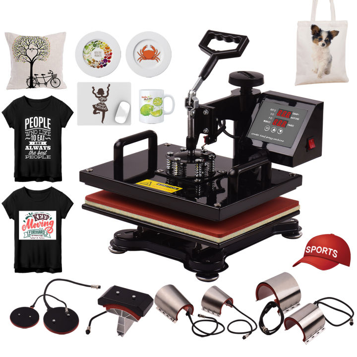Aibecy 12x15 Inch 8 in 1 Multifunctional Combo Digital Heat Press Thermal Transfer Machine with Mug Plate Hat Cap Press for T-Shirt Hat/Cap Mug/Cup Plate