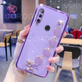 For Huawei Y9 Prime 2019 Back Cover + Love Heart Bracelet Luxury Glossy Shiny Plating Bumper Ladies Case Soft Silicone Protective Phone Cases. 