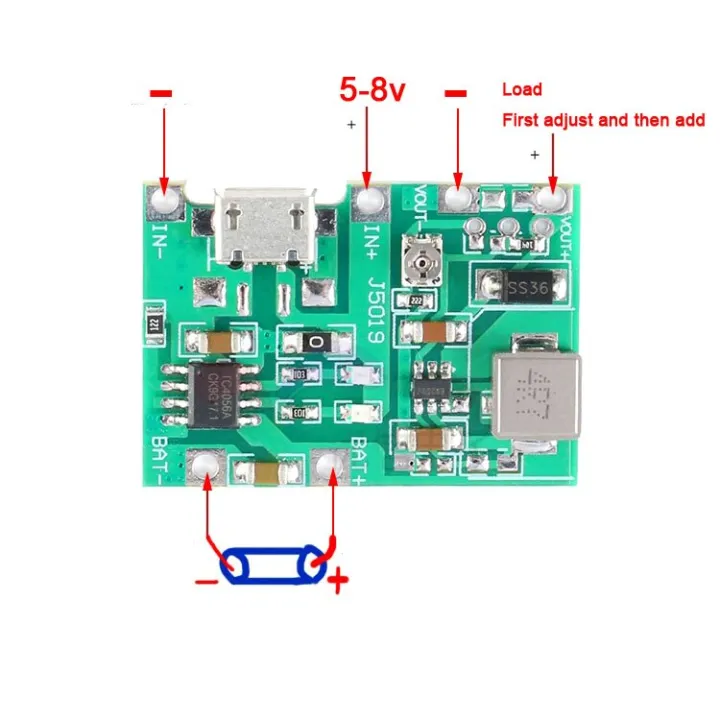 3.7V%209V%205V%202A%20Adjustable%20Step%20Up%2018650%20Lithium%20Battery%20Charging%20Discharge%20Integrated%20Module%20-%20Image%202