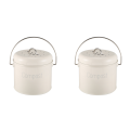 2X Compost Bin 3L - Stainless Steel Kitchen Compost Bin - Kitchen Composter for Food Waste - Coal Filter. 