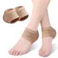 Gel Silicone Heel Protector Sleeve Heel Pads Heel Cups Plantar Fasciitis Support Feet Care Skin Repair Cushion Half-yard Socks. 
