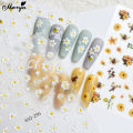Monja 3D Nail Art Stickers Embossed Yellow Flowers Bee Nail Decals Relief Self-adhesive Nail Sliders Engrave DIY Nail Art Decoration. 