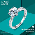 KNB Real 0.5-2CT Moissanite Diamond Rings for Women Wedding Engagement 925 Sterling Silver Original Luxury Gemstone Fine Jewelry. 