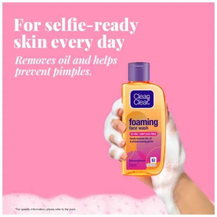 Clean%20&%20Clear%20Foaming%20Face%20Wash%20-%20Oil-Free,%20Wont%20Clog%20Pores,%20Removes%20Oil%20&%2099.8%25%20Pimple%20Causing%20Germs,%2050%20ml%20100ml%20-%20Image%206