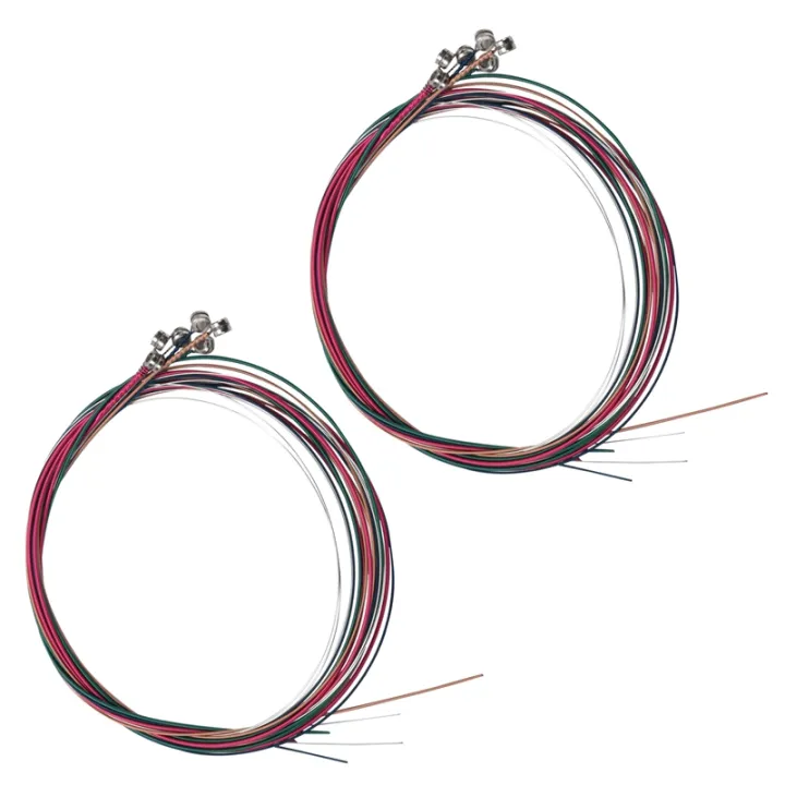 ARELENE 2 Set Rainbow Colorful Color String for Acoustic Guitar