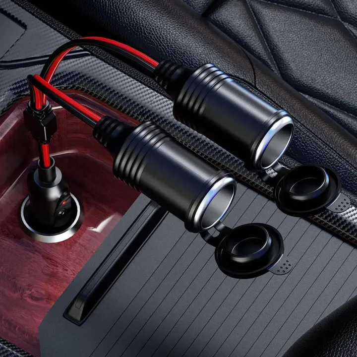 12V%2024V%20Car%20Cigar%20Lighter%20Extension%20Cable%201%20to%202%20Car%20Cigar%20Lighter%20Splitter%20Adapter%202%20Sockets%2016AWG%20Waterproof%20Socket%20Splitter%20-%20Image%205