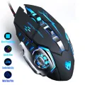 Firewings V6 Gaming Mouse Mause DPI Adjustable Computer Optical LED Game Mice Wired USB Games Cable Silent Programmable Mouse. 