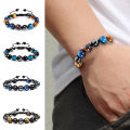 Glossy Beads Bracelet Adjustable Lace-up Unisex Faux Tiger Eye Healing Bracelet Party Supplies. 